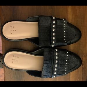 A New Day black, studded mules